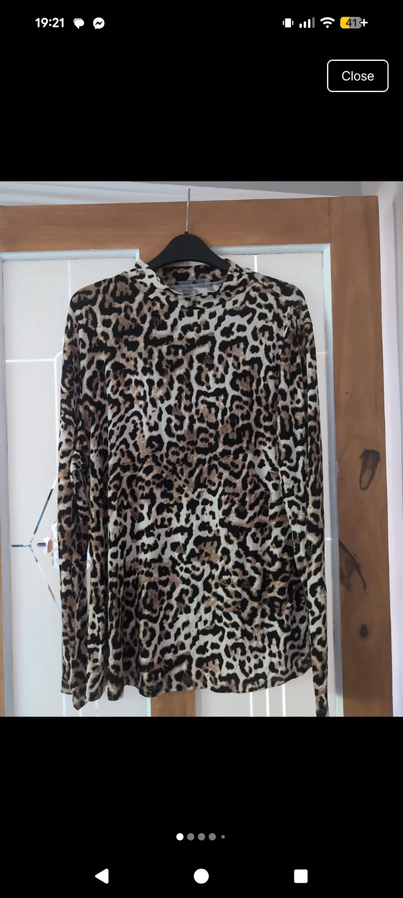 Leopard print long sleeve top