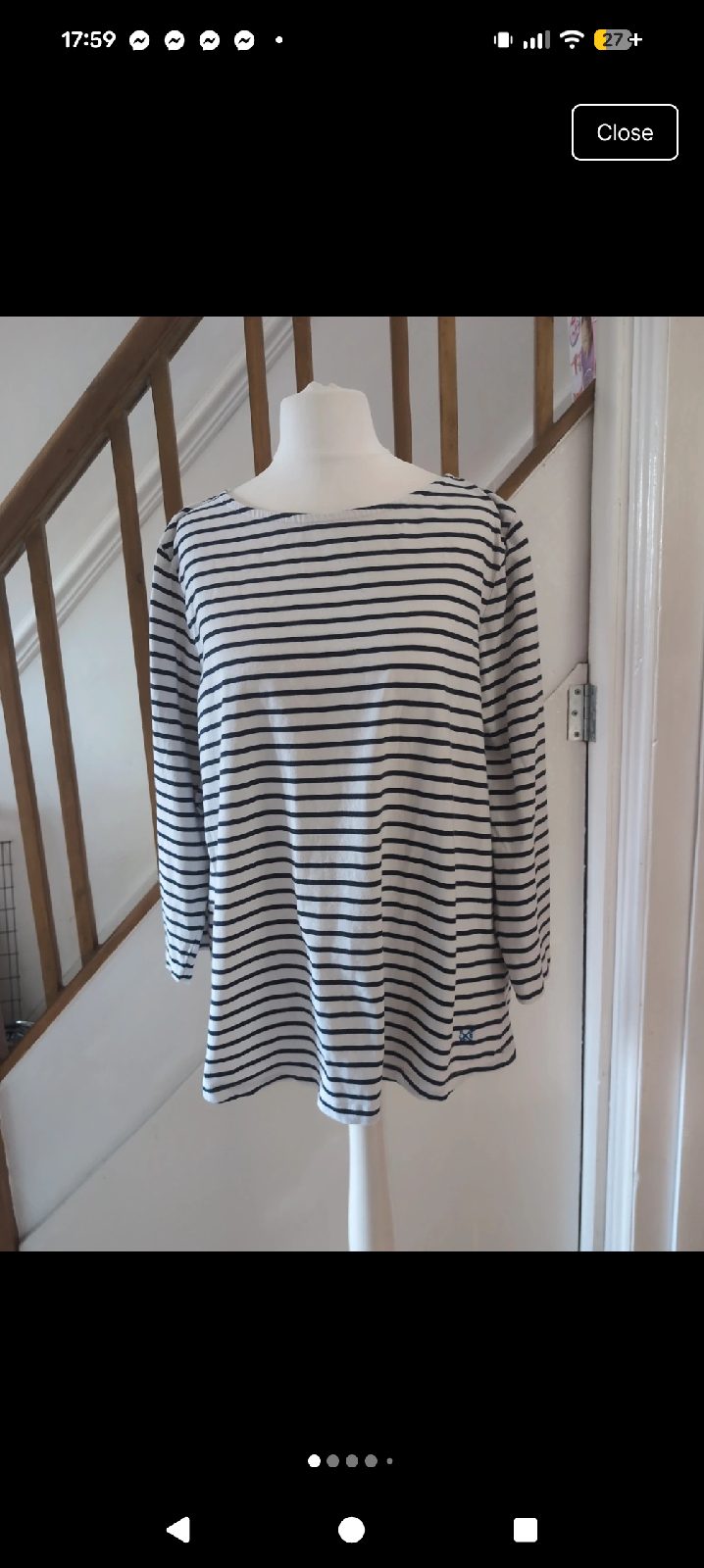 Crew clothing stripes top size 18