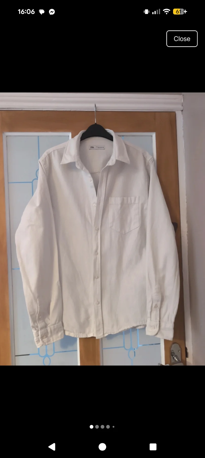 Zara white 100% cotton jacket size medium