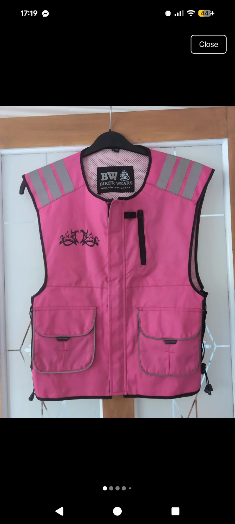 Pink hi vis vest biker wear