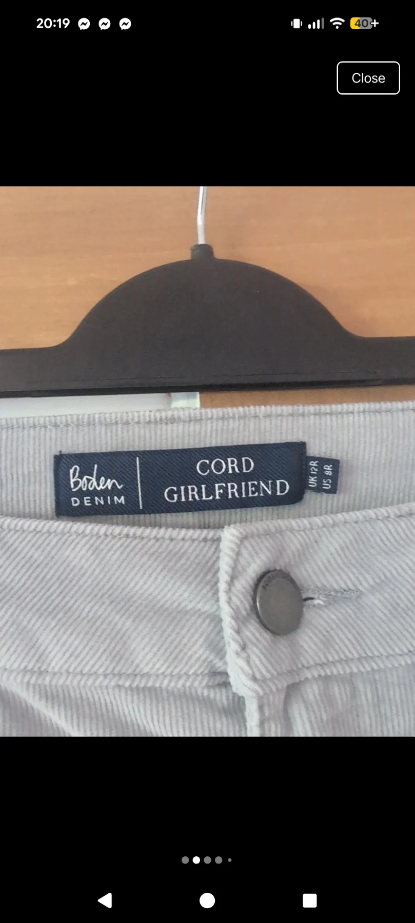 Boden cord trousers size 12R