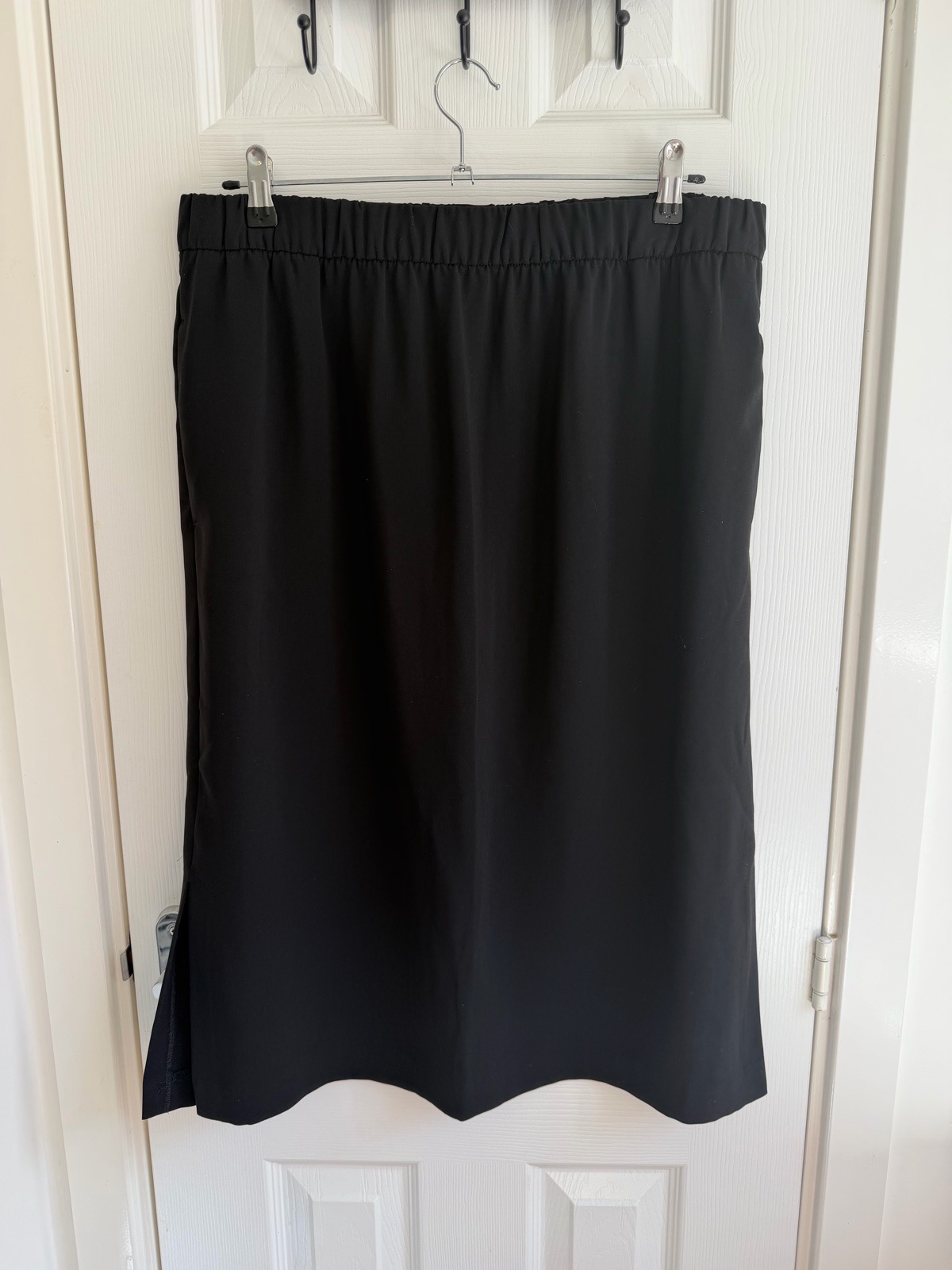 M&S Collection Black Elasticated Waist Midi Skirt UK 16 Regular BNWT