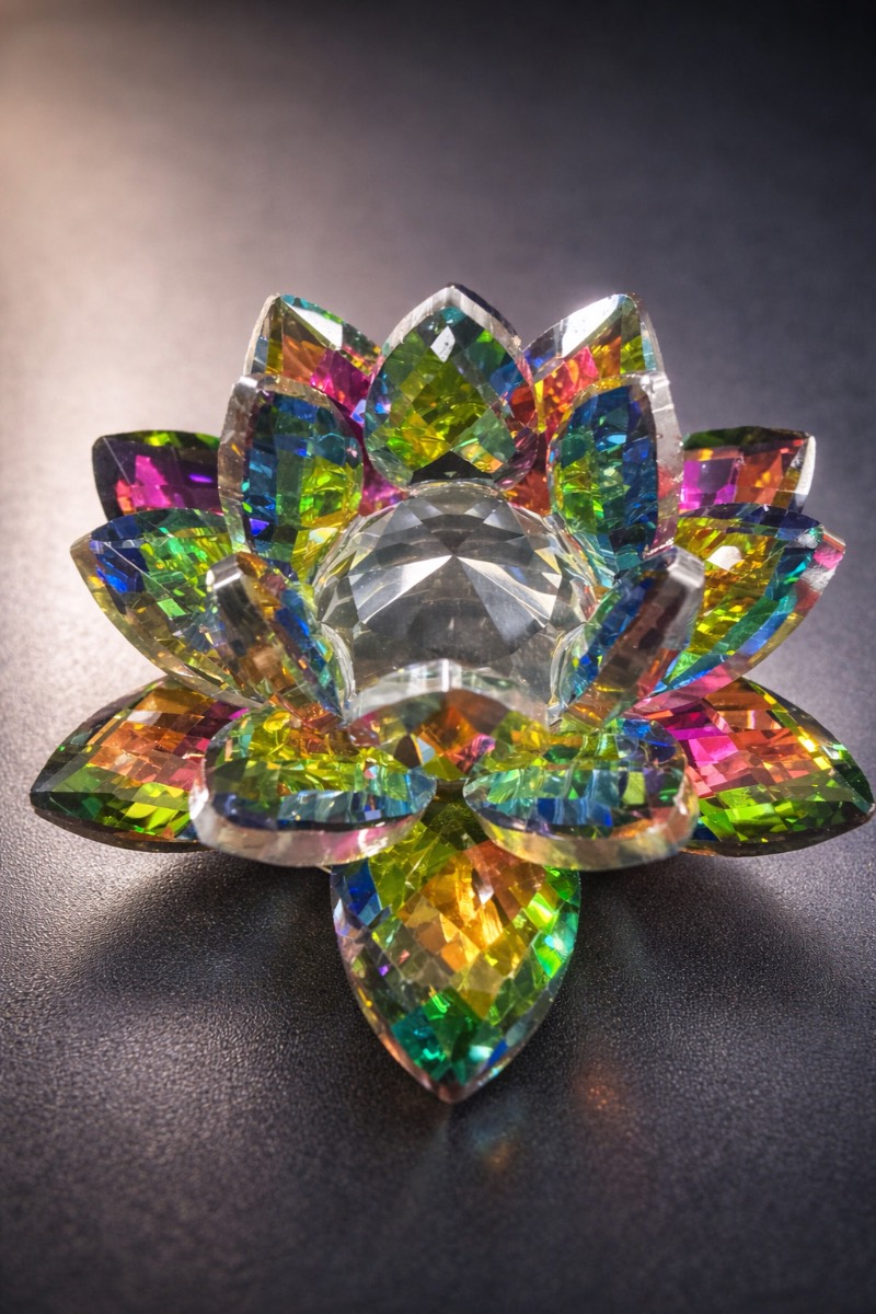 Crystal Lotus Flower Ornament  (BZ21)