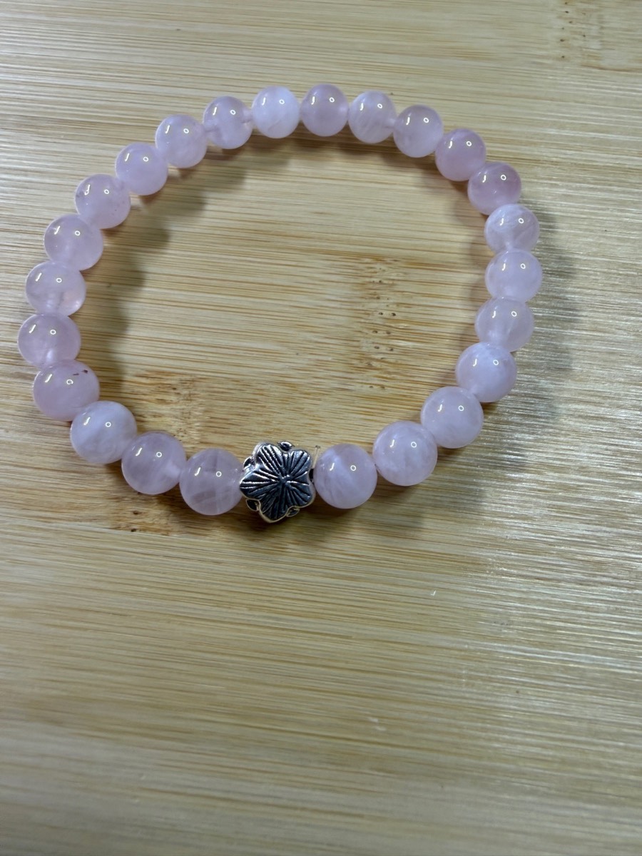 Handmade pale Rose Quartz bracelet (BZ12)