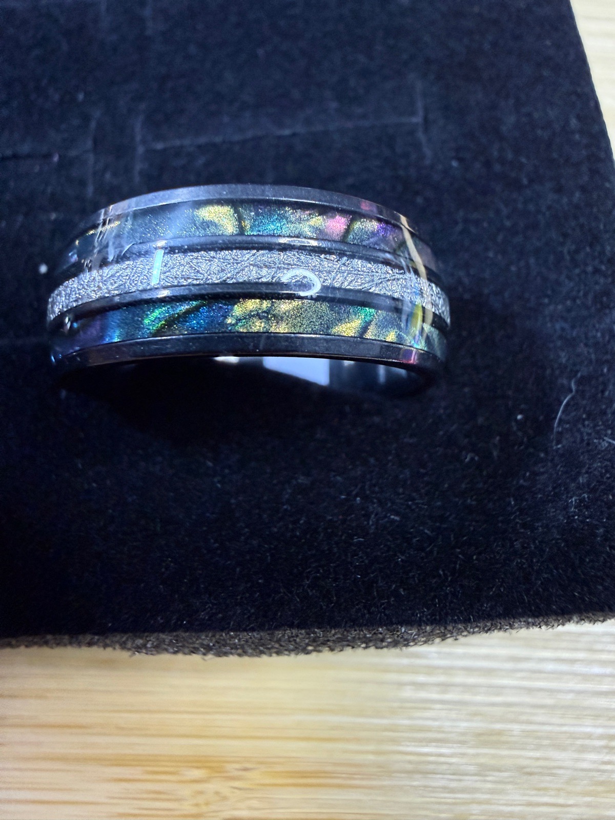 Black stainless steel ring. (BZ55)