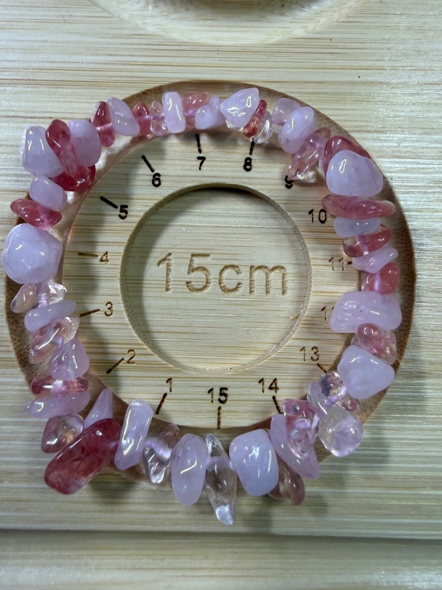 Handmade pink and cherry Quartz bracelet  (BZ9)