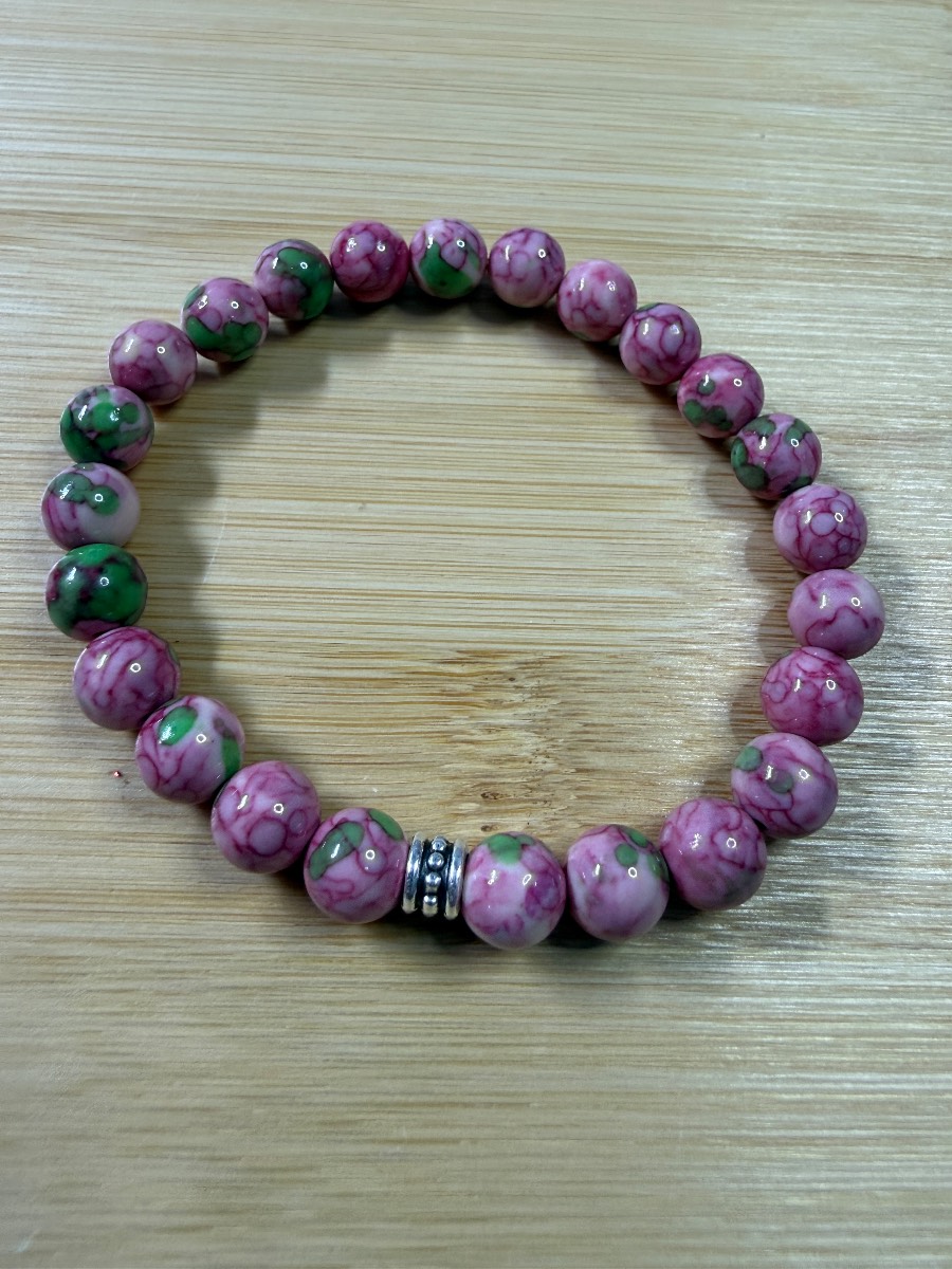 Handmade Pink Jasper bracelet (BZ15)