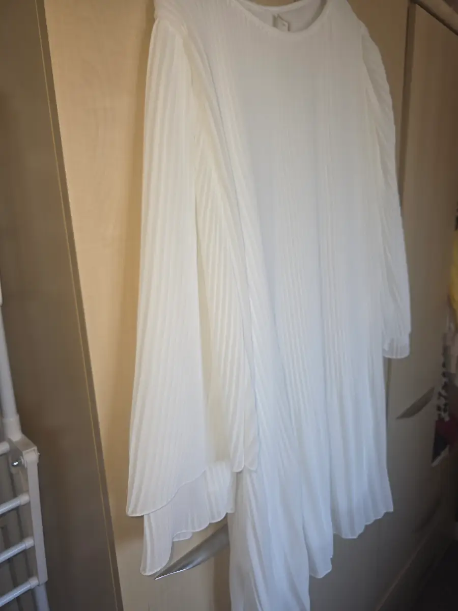 White dress with belt