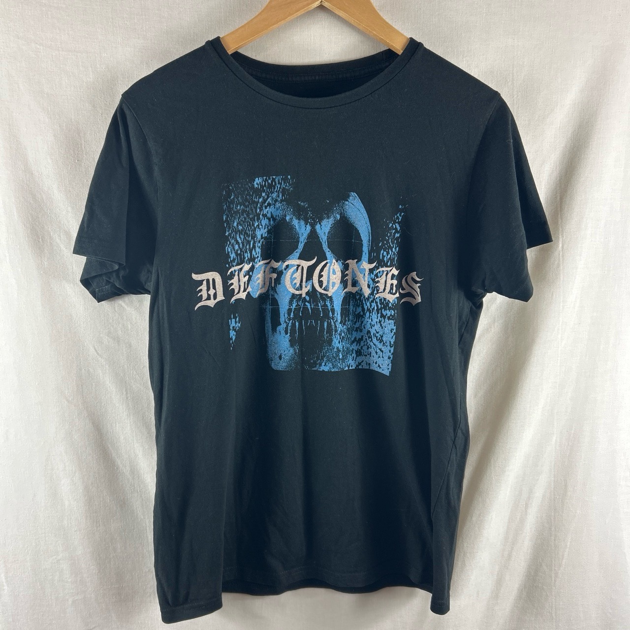 Deftones Static Skull T Shirt Medium Size M Black Blue Licensed Band Tee 2021