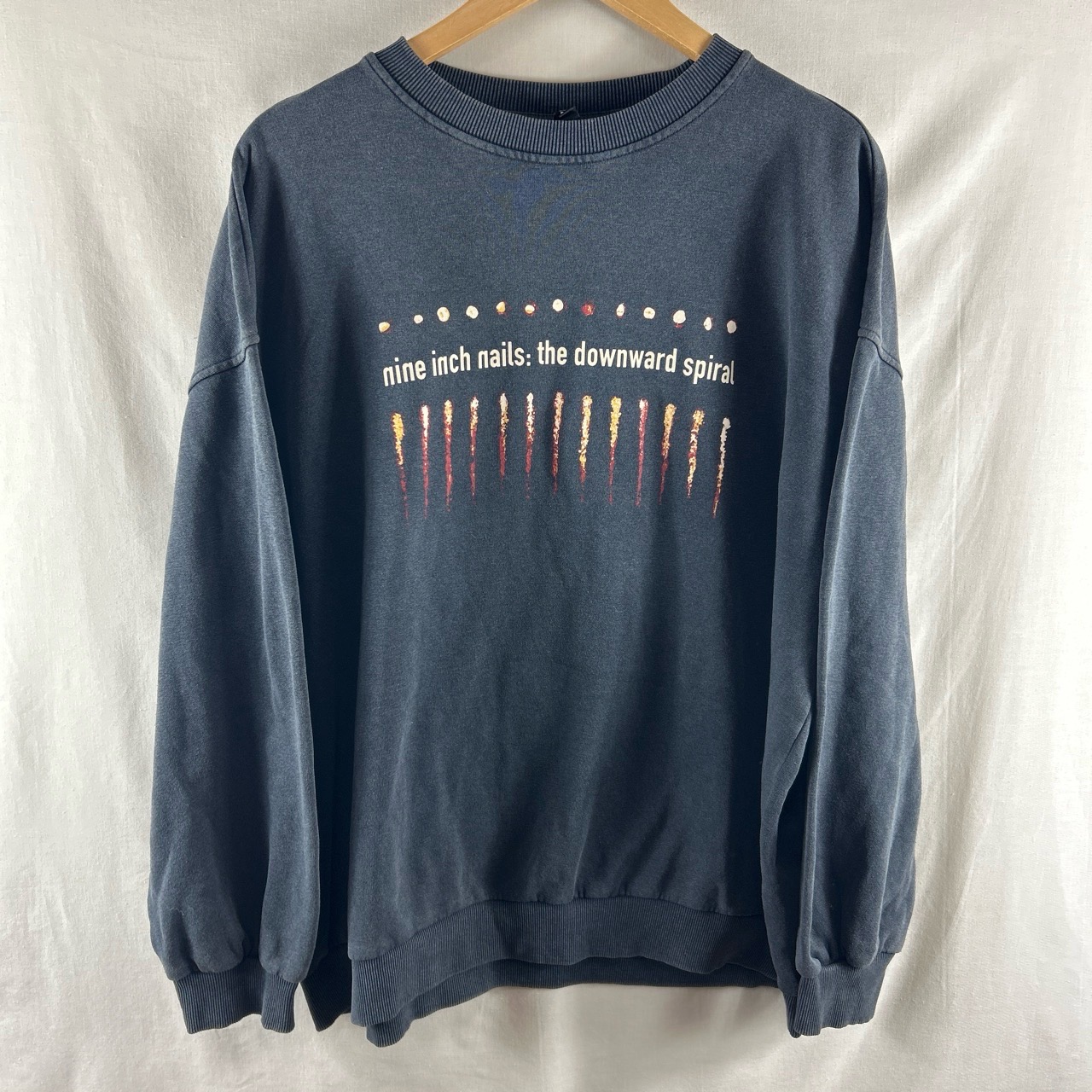 Nine Inch Nails Downward Spiral Sweatshirt L Large Black Relaxed Oversized 2022