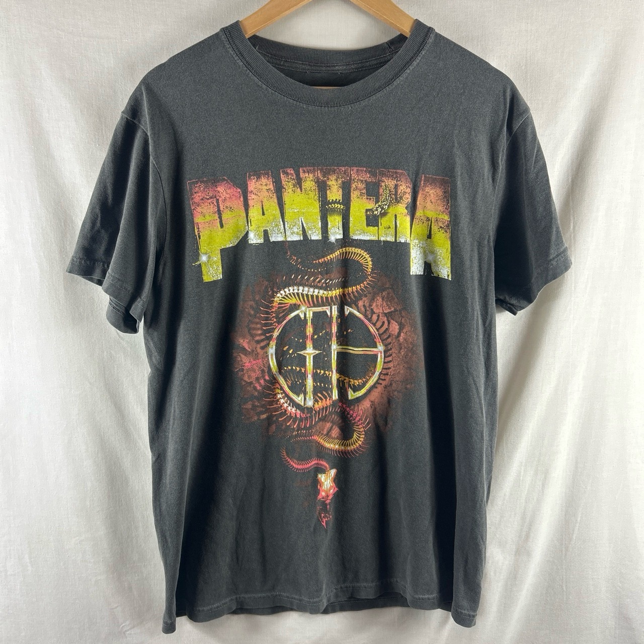 Pantera Snake T Shirt M Size Medium Band Tee Short Sleeved Washed Black