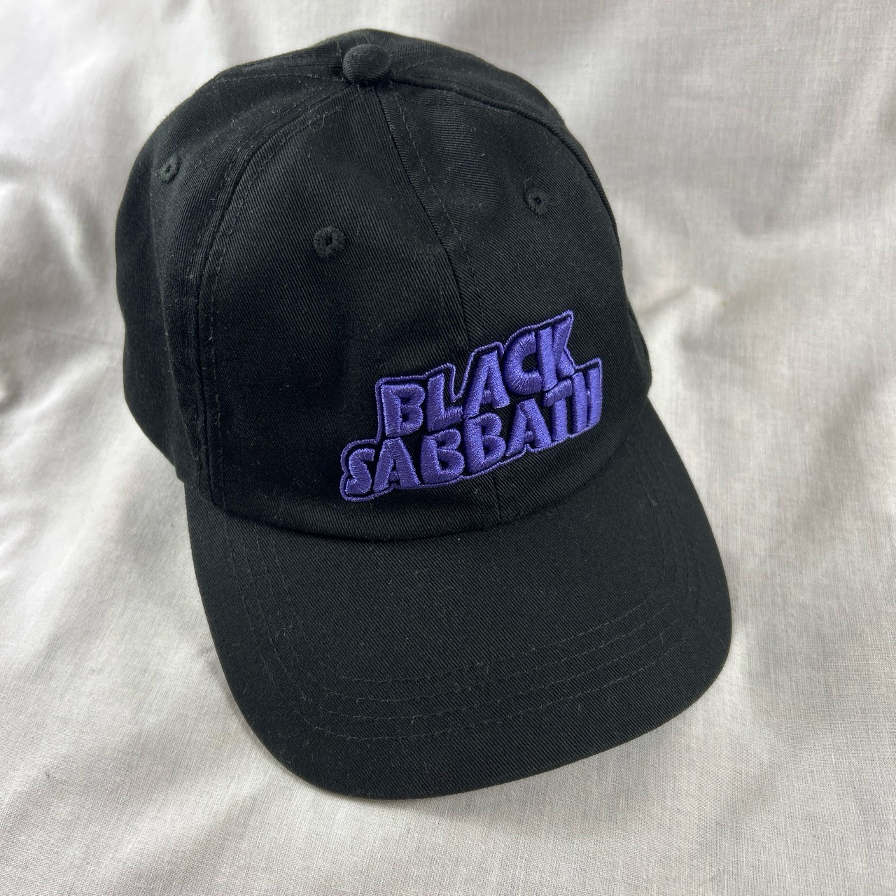 Black Sabbath Logo Hat Cap One Size Black Purple Embroidered Adjustable