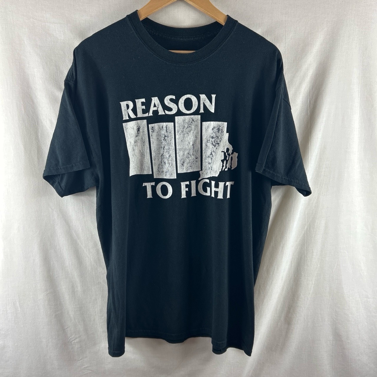 Black Flag Reason To Fight T Shirt XL Extra Large Punk Band Tee Black White