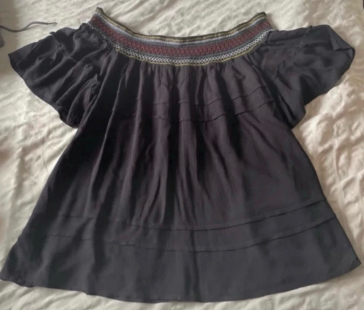 Next off shoulder black top size 18