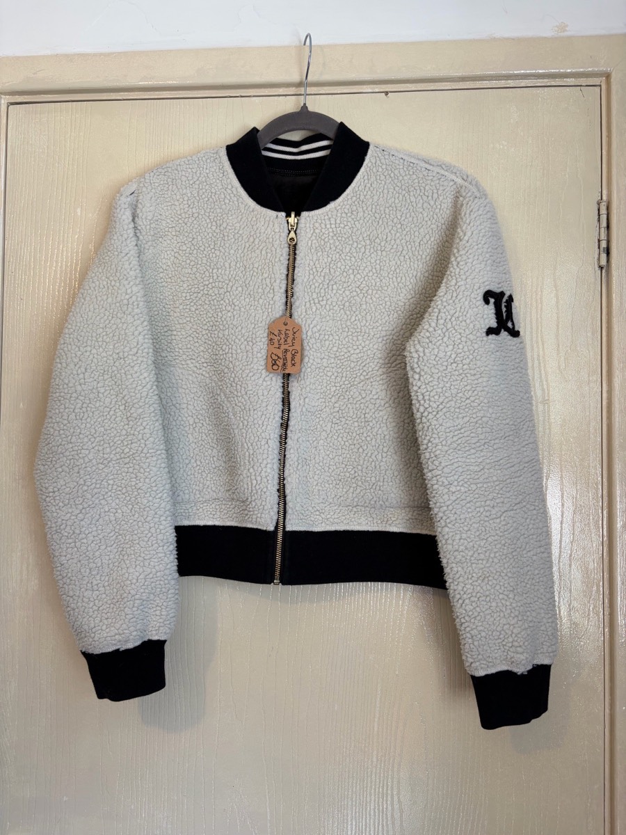 Reversible black label juicy couture Teddy & Suede Bomber Jacket