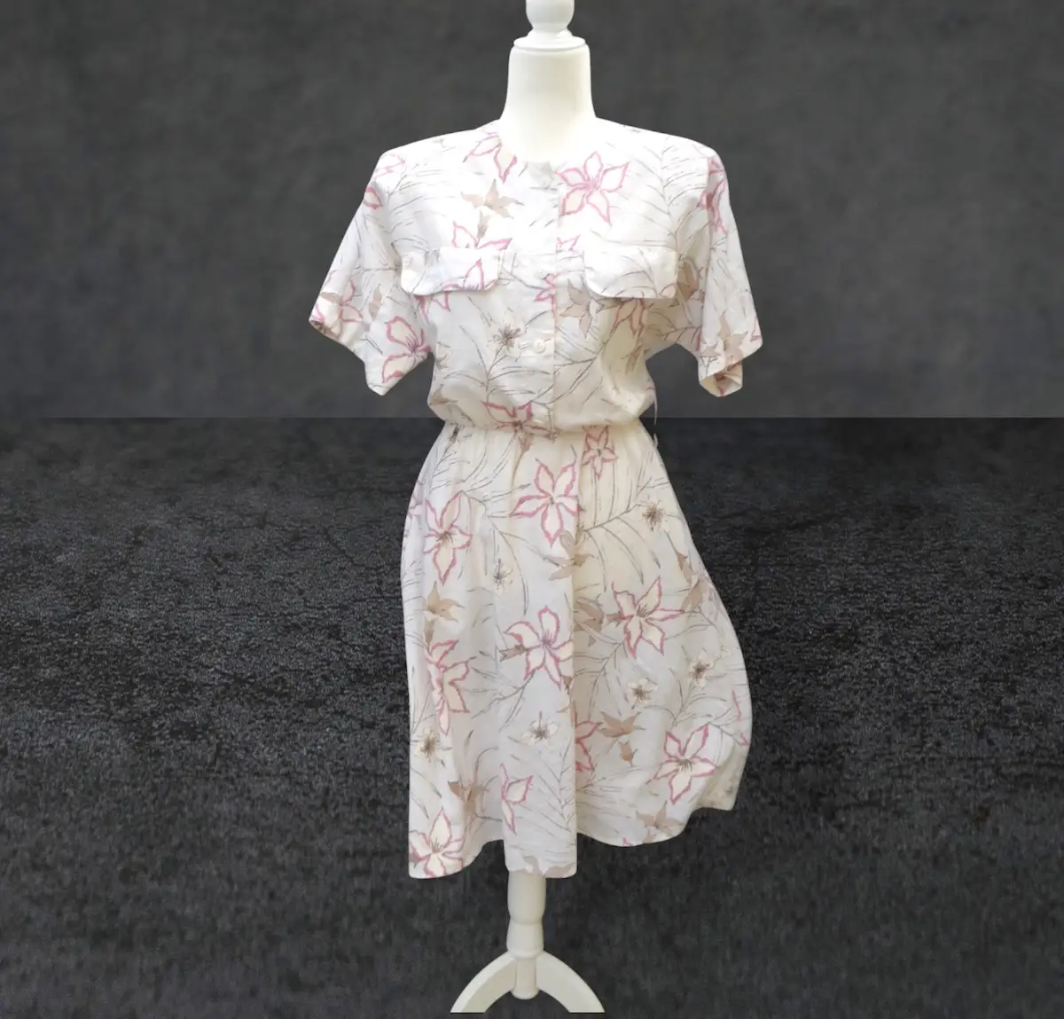🌸✨ Vintage 1980s Stuart Allan Floral Cotton Dress – UK 10 – Timeless Vintage Style ✨🌸