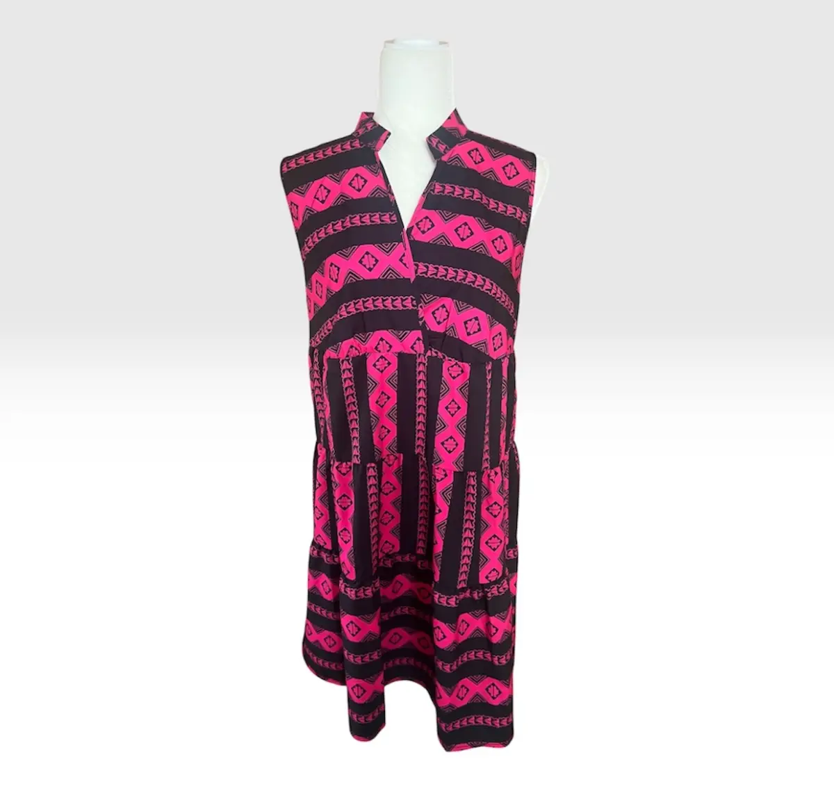 💖 SHEIN Sleeveless Geometric Print Dress – Size 16 💖