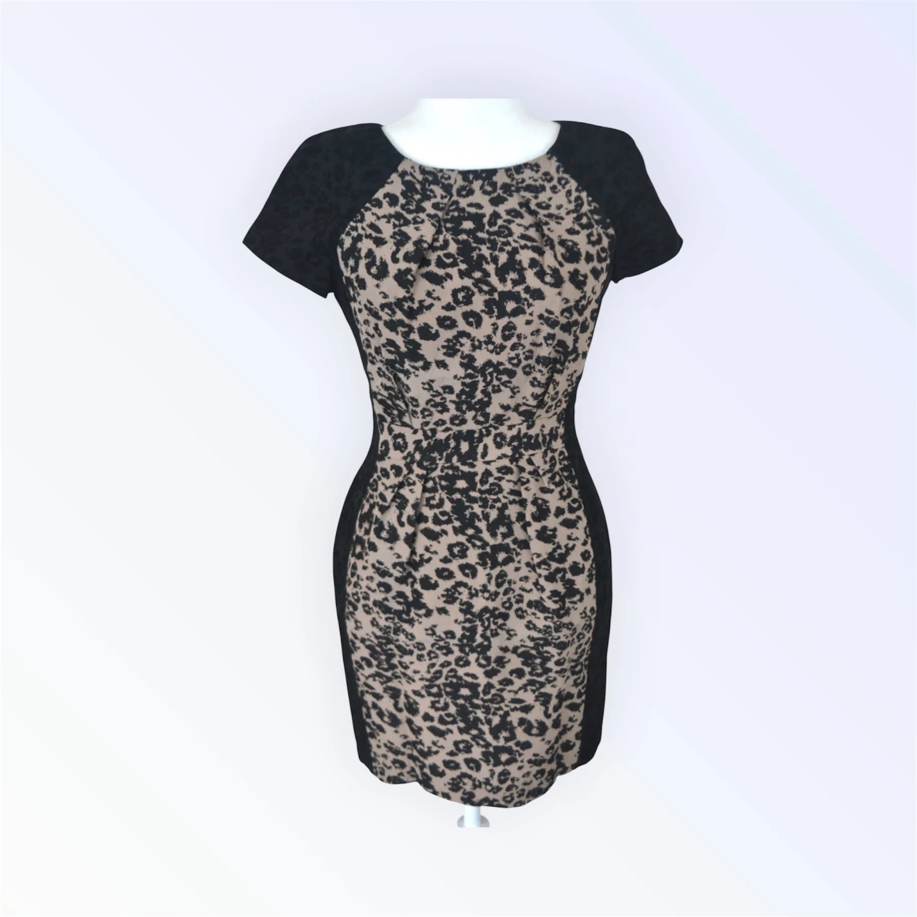 🖤🤍 Warehouse Black & Beige Dress | Smart Day to Night Style | UK 10 🤍🖤