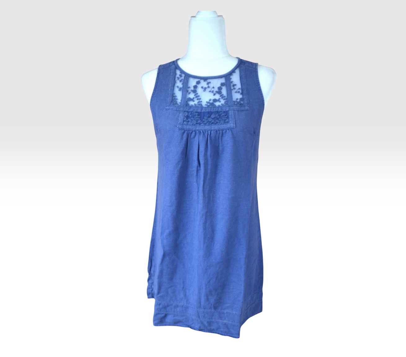 🤍☀️ Linen Blend Sleeveless Dress by Next UK 10 Lace Summer Holiday Dress ☀️🤍