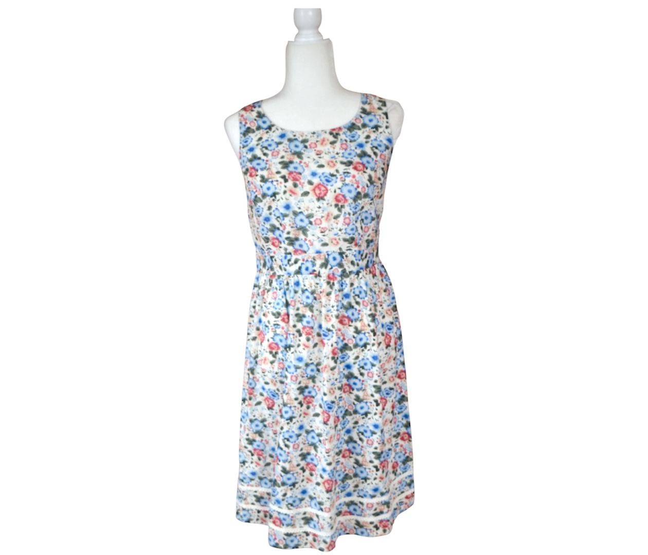 🌸💛 TU Floral Cotton Sleeveless Dress UK 8 Summer Midi Dress 💛🌸