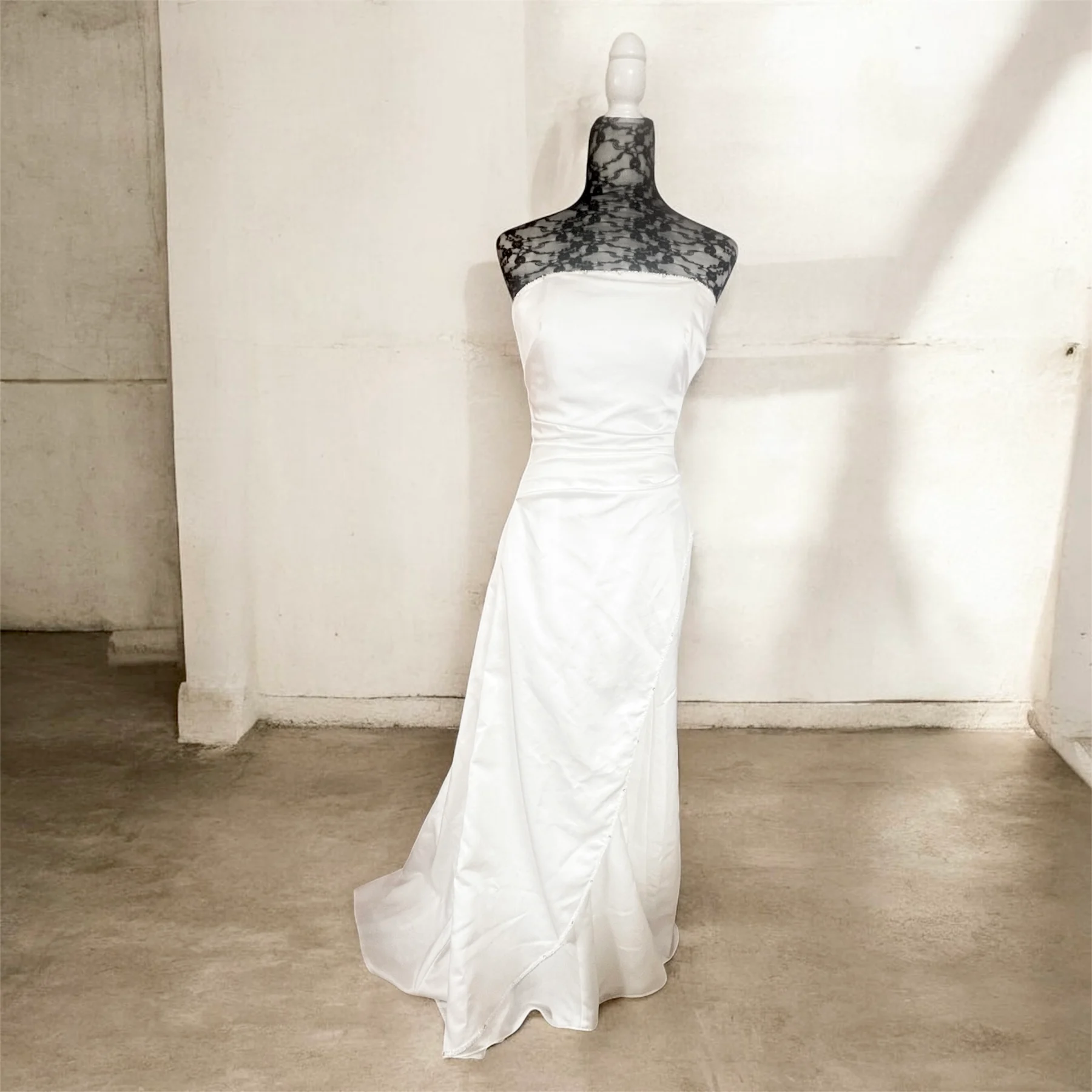 💍 Vintage Gloria Brides White Wedding Dress | Size 12-14 | Lace Up Back Bodice 💍 🤍