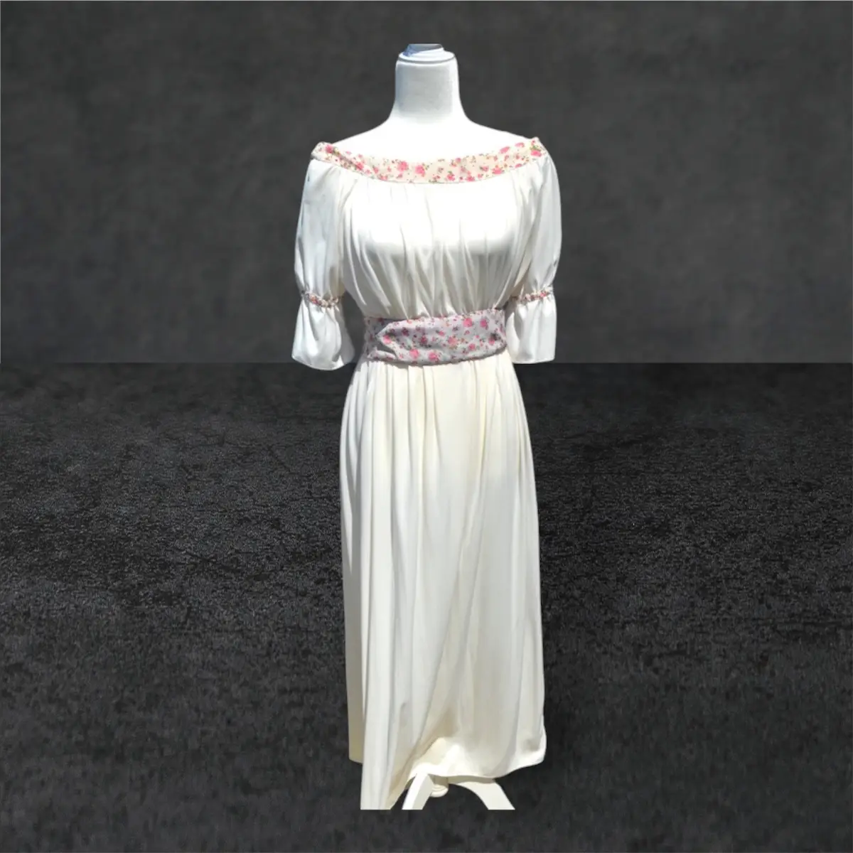 🤍🌿 Vintage 1970s Handmade Cream Peasant Dress – Boho Vintage Style ✨🤍
