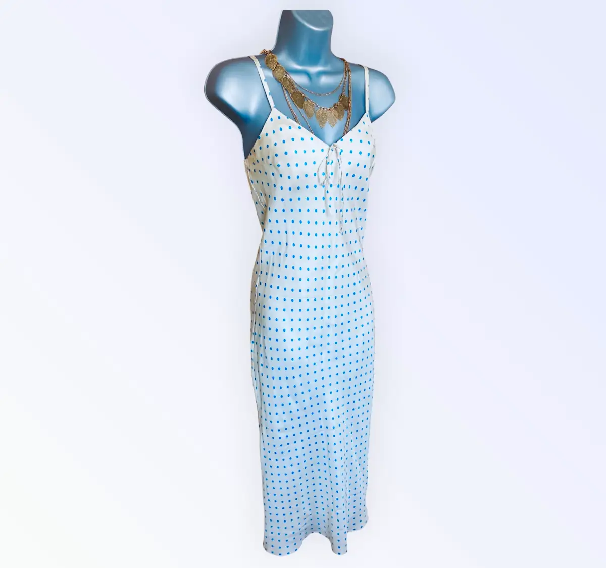💙✨ Vintage 1990s Paul & Joe Paris 100% Silk Bias Cut Slip Dress UK 6-8 Designer Dress ✨💙