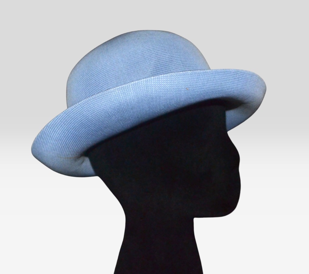 💙 Vintage 1960s Kangol Blue Fabric Bowler Hat | Retro | British Heritage | 54cm 💙