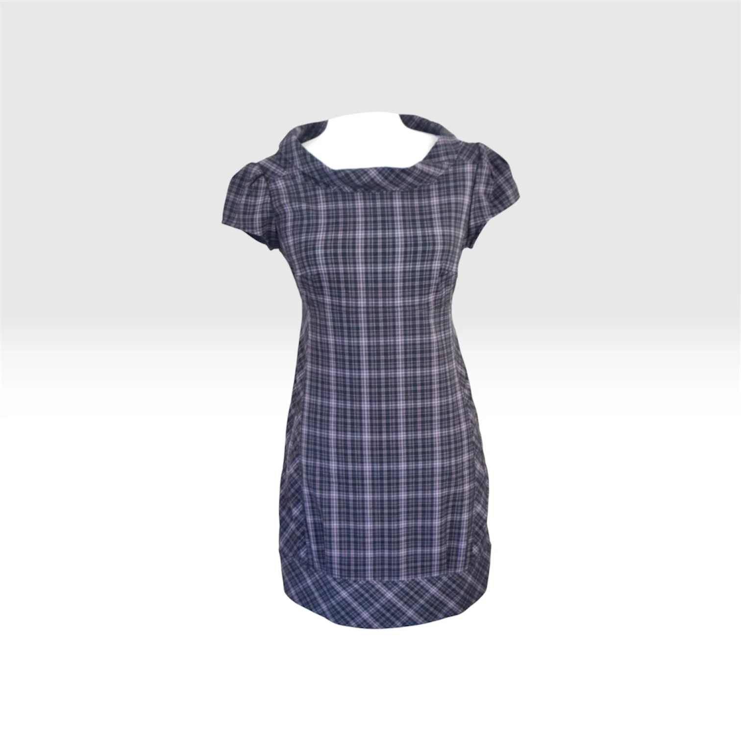 🖤🌸 Mango Black & Mauve Check Dress | Smart Casual Mini Dress | UK 10 🌸🖤