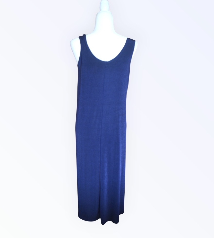 🦋 Vintage 1990s Jostar Dark Blue Maxi Dress | Relaxed Cover-Up | UK 12–14 🦋