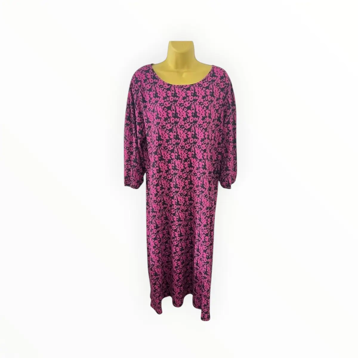 💜 Nutmeg Purple & Black Print Maxi Dress – Size 16 – Easy Everyday Style 💜
