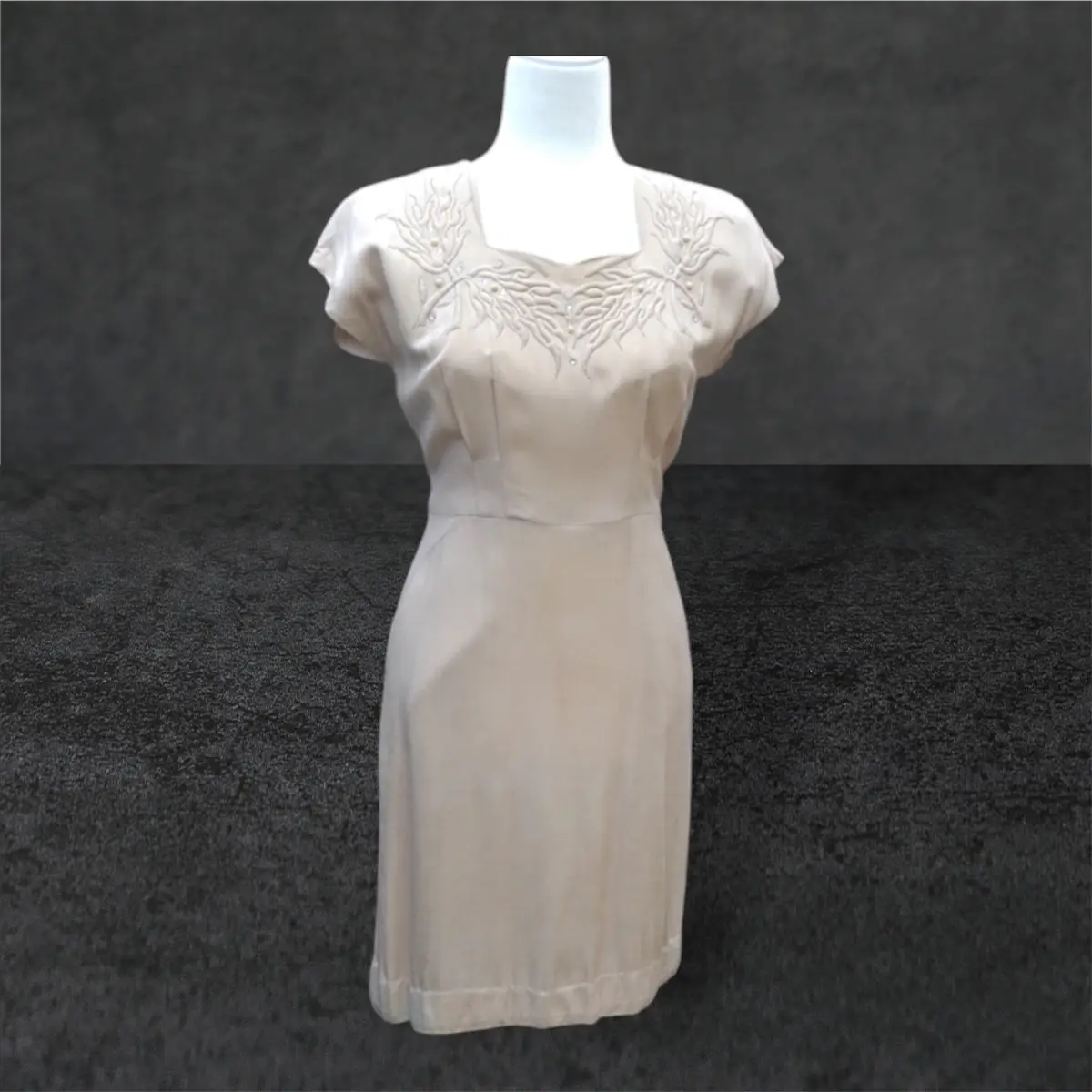 🤍👡 Rare Vintage 1950s Marcourt Originals Miami Linen Sheath Dress UK 10-12 Classic Dress ✨🤍