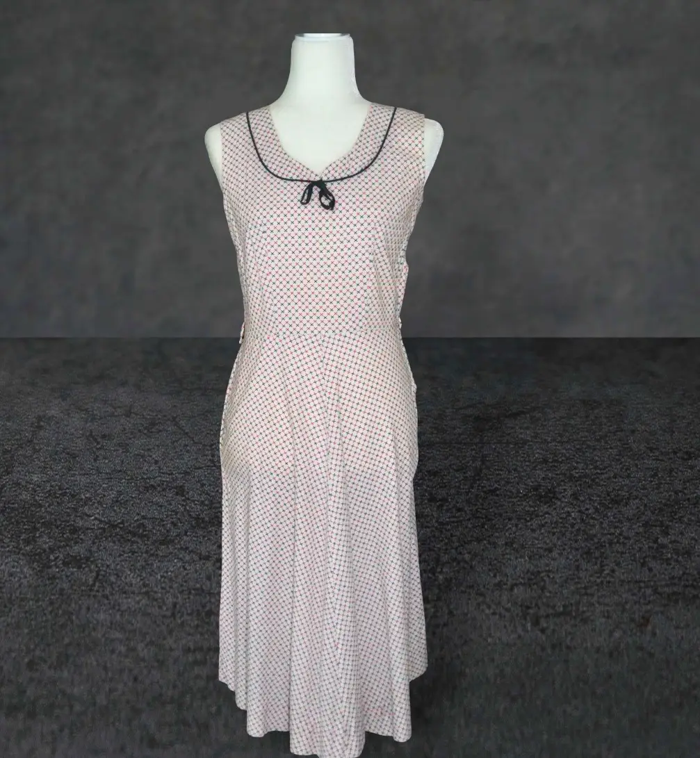 💙⚓ True Vintage 1960s Handmade Cotton Sailor Neck Dress | A-Line | UK 8–10 ⚓💙