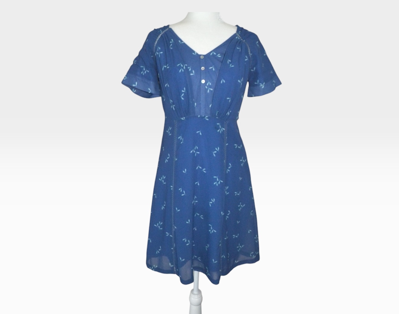 💙✨ Rare Vintage 1970s Blue Day Dress | Classic Retro Dress | UK 10 ✨💙