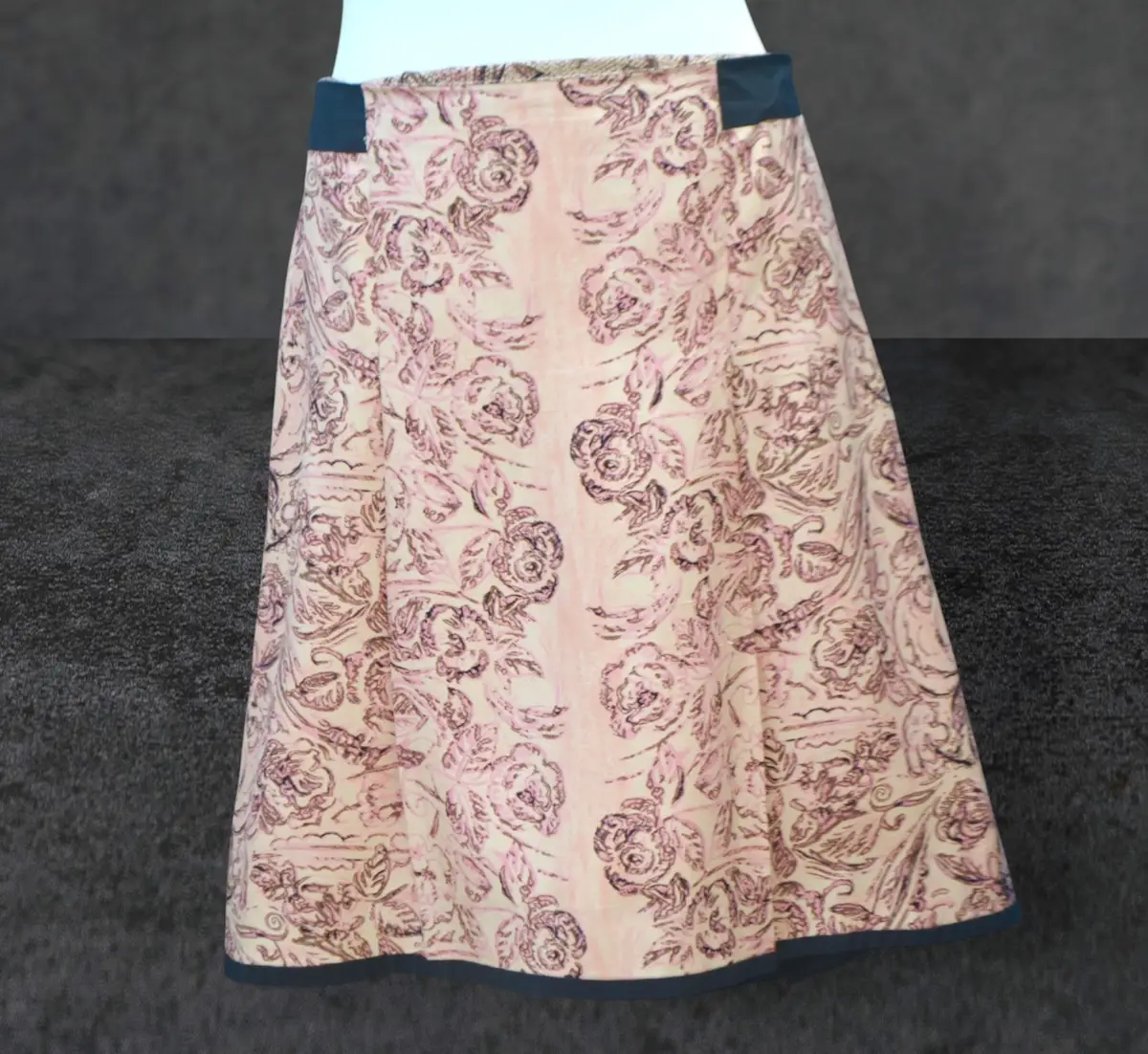 🍑 Vintage 1990s Tracy Reese Peach 100% Silk Skirt UK 8 Designer High Low Skirt 🍑