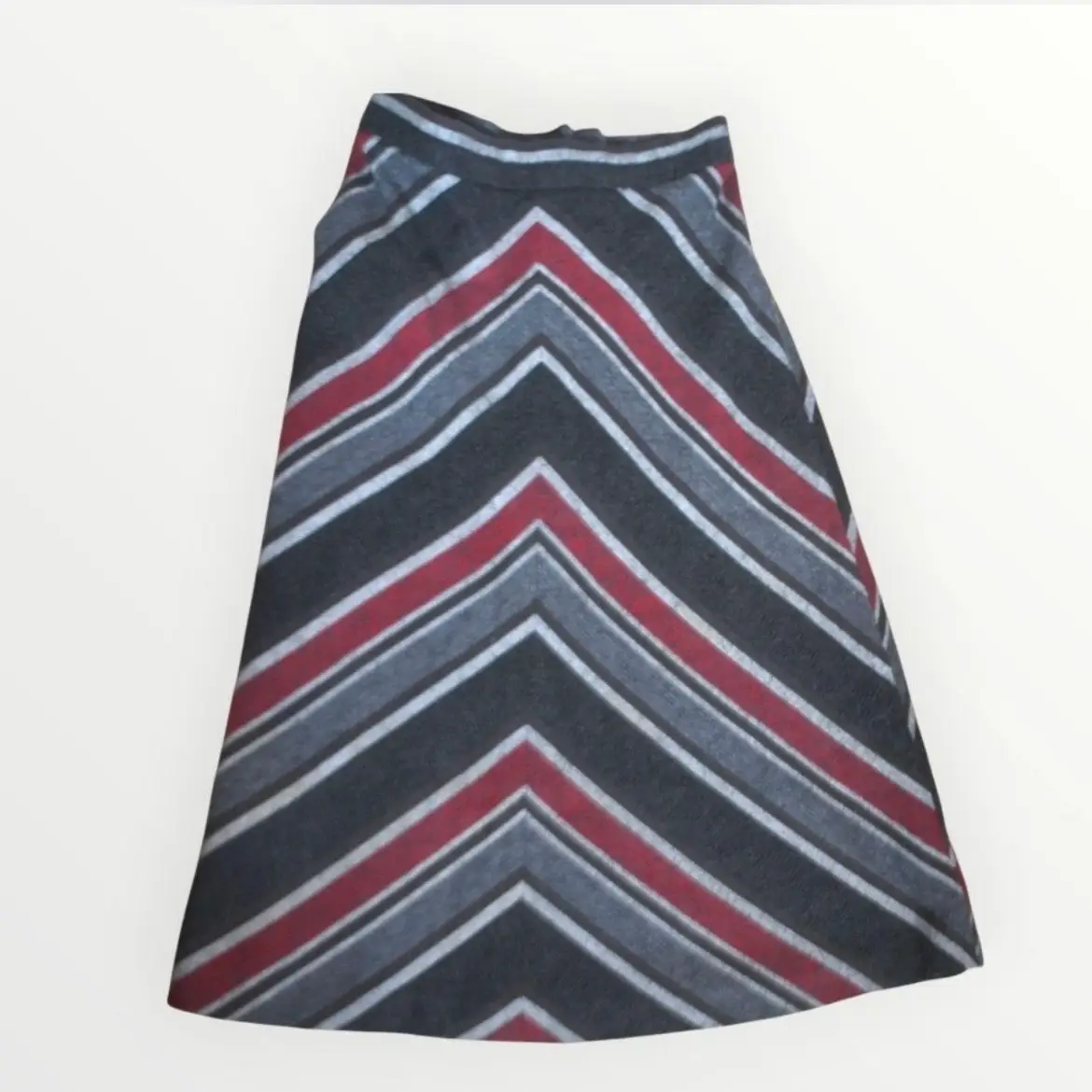 🌫️🪨 Vintage 1970s Spinney Grey Striped A-Line Skirt UK 10-12 True Vintage 🪨🌫️