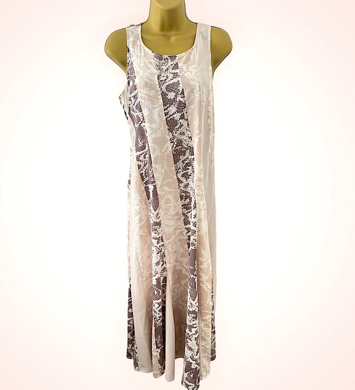 🌾☀️ Next Beige & Tan Print Maxi Dress | Holiday Maxi Dress | UK 10 ☀️🌾