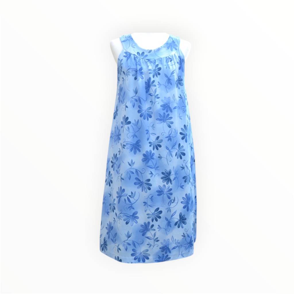 💙🦋 Vintage 1970s Handmade Floral Shift Dress | Loose Fit Retro Dress | UK 12–14 🦋💙