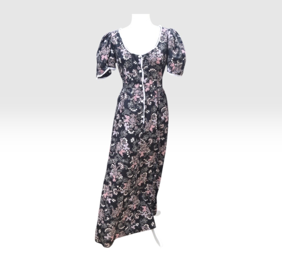 🌼💛 Rare True Vintage 1970s Shelena of London Floral Cotton Maxi Dress | Boho | UK 10 💛🌼