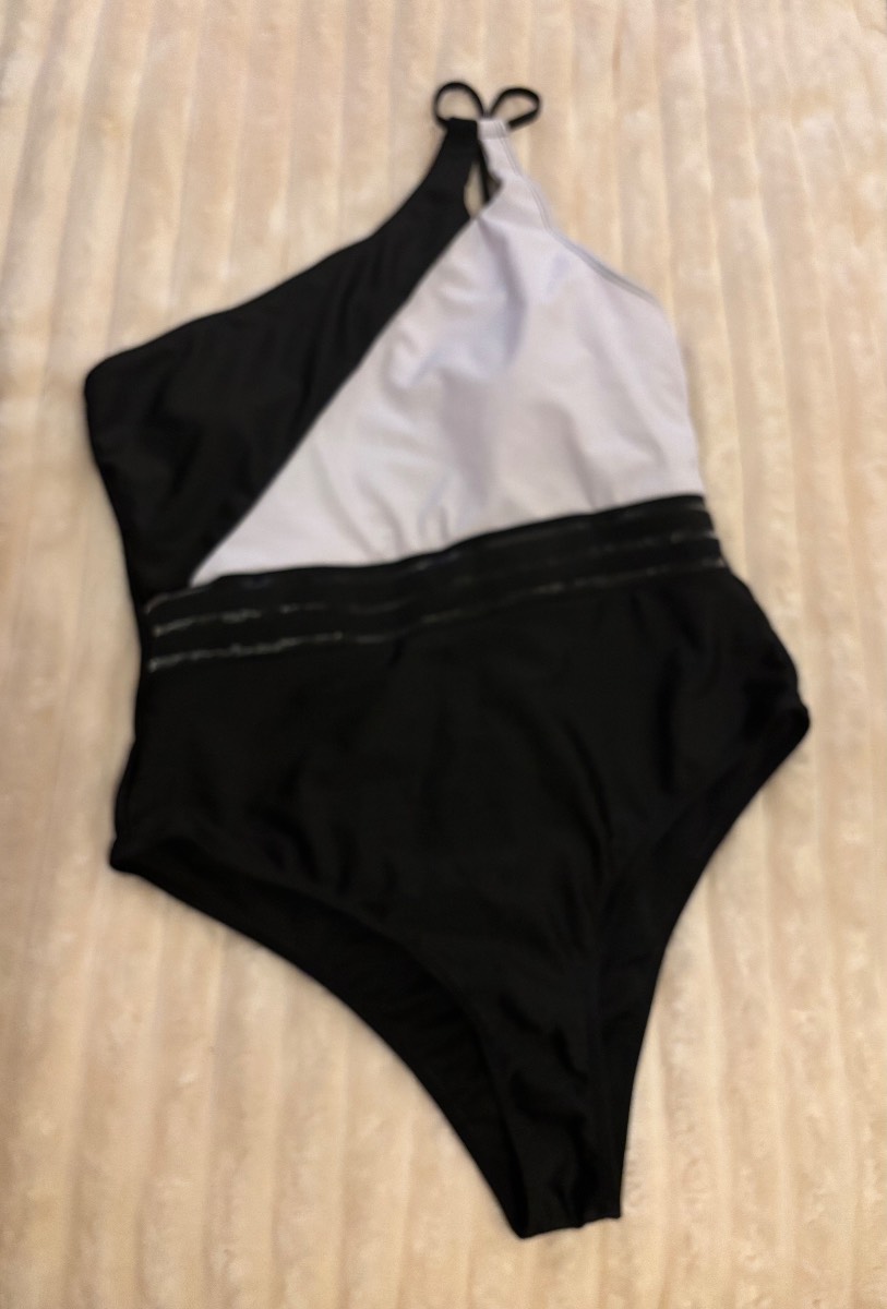 Black and white swimsuit size 16