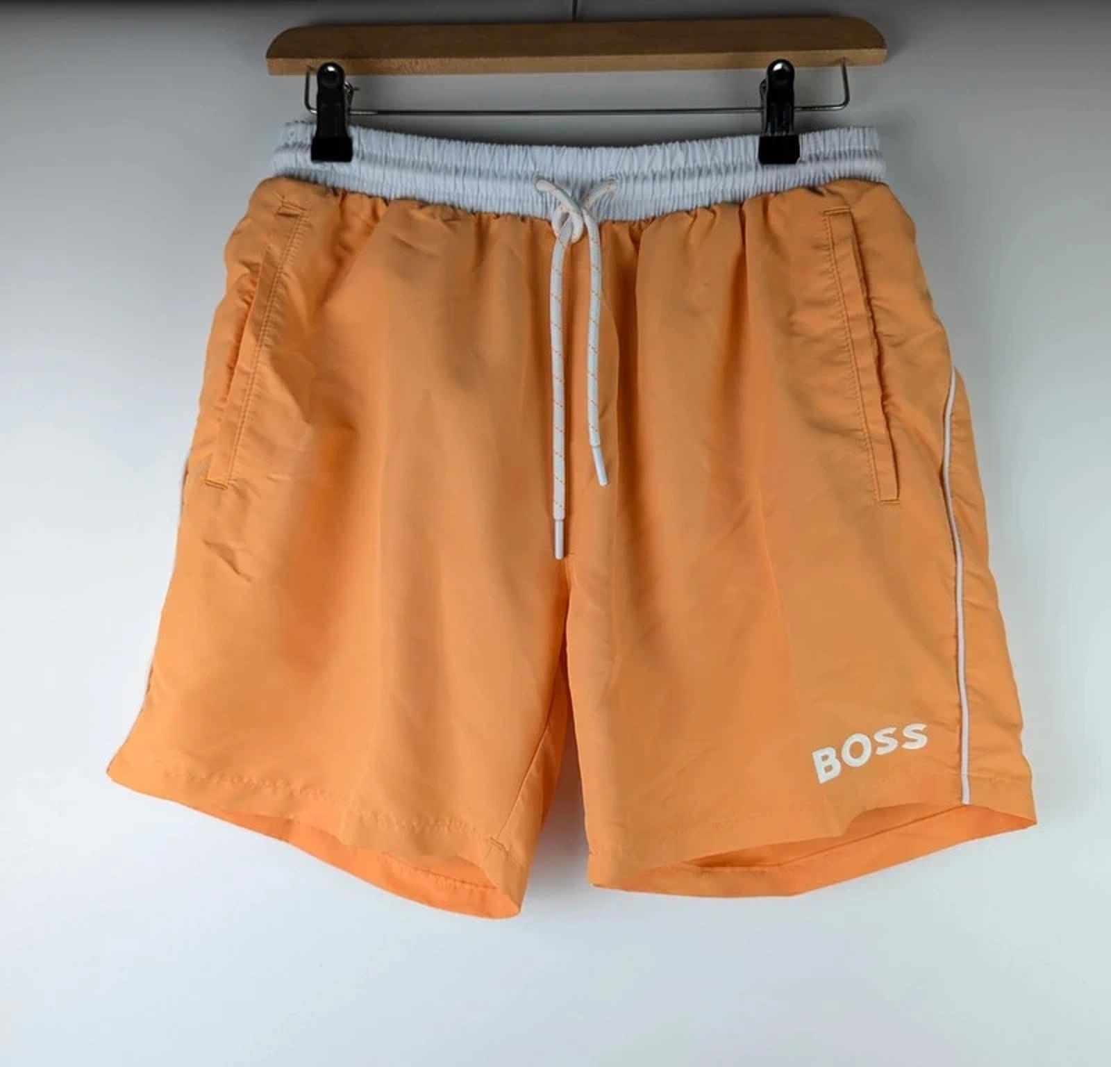 BOSS Men's Starfish Swim Shorts - Orange size uk small Holiday Trunks NEW