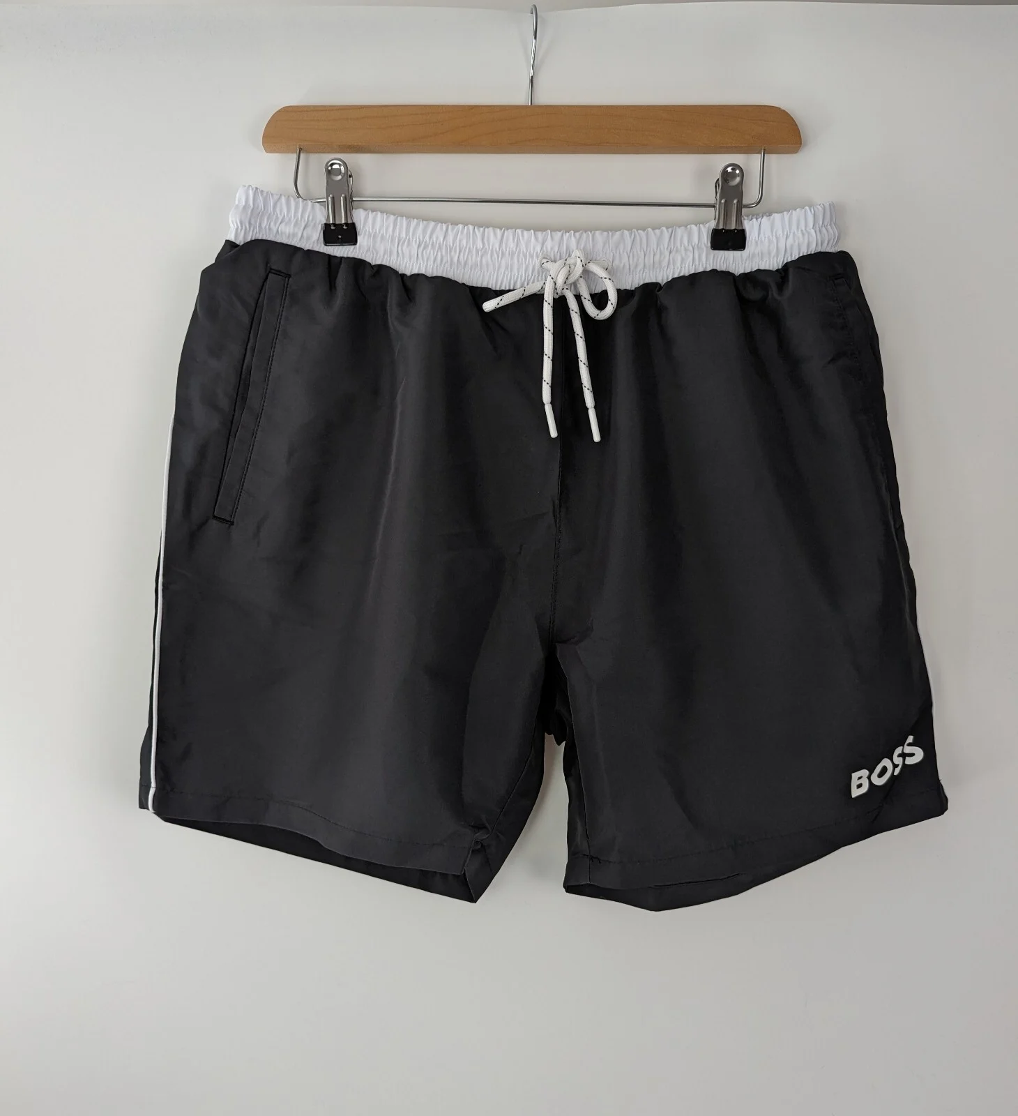 BOSS Men's Starfish Swim Shorts - Black / White size UK Small holiday summer