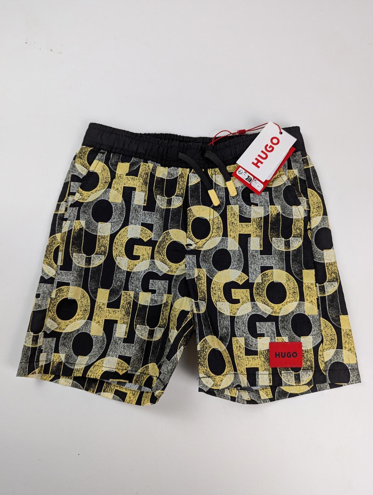 Hugo boys swim shorts in yellow and balck age 6 years (114) holiday summer new