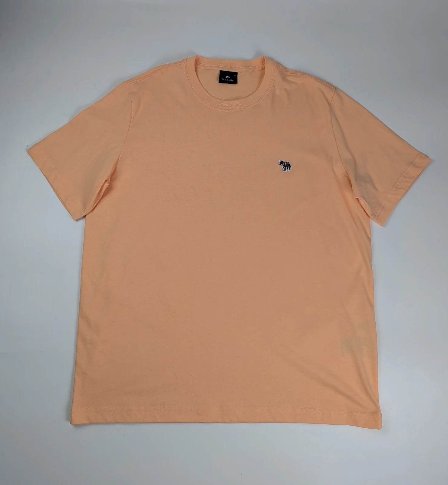 PS Paul Smith Men's Regular Fit Zebra Crew-neck T-Shirt in orange size UK XL