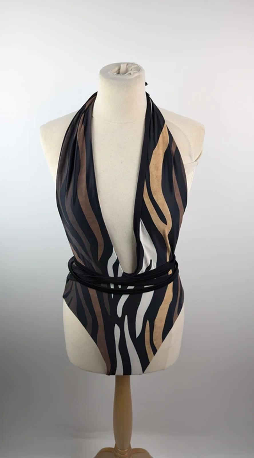 Ifinity swimwear One Piece - Brown size uk 10 32 holiday summer low neck
