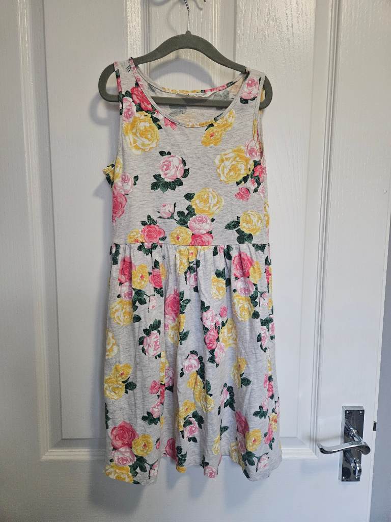 Grey floral summer dress 8-10 years H&M
