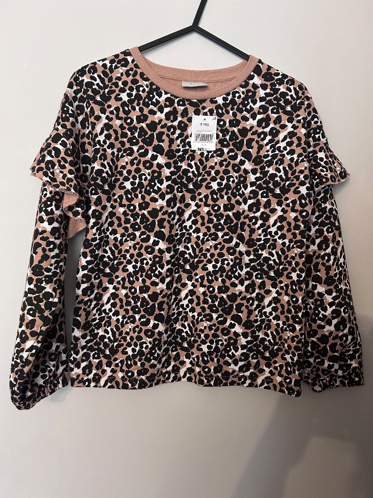 Title: Girls Leopard Print Frill Jumper• Age 9 years -Matalan • New With Tags