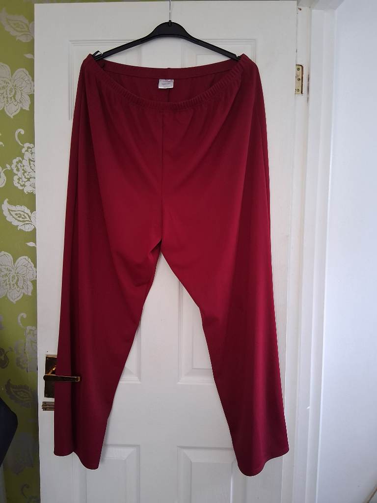 Burgundy trousers