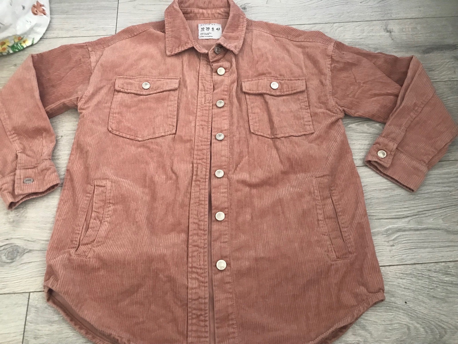 Womens beige/pink primark ribbed shacket