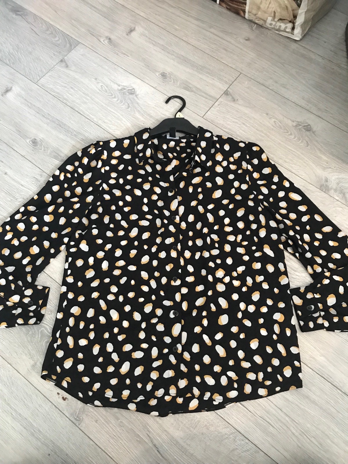 Womens black with yellow spots new look shirt
